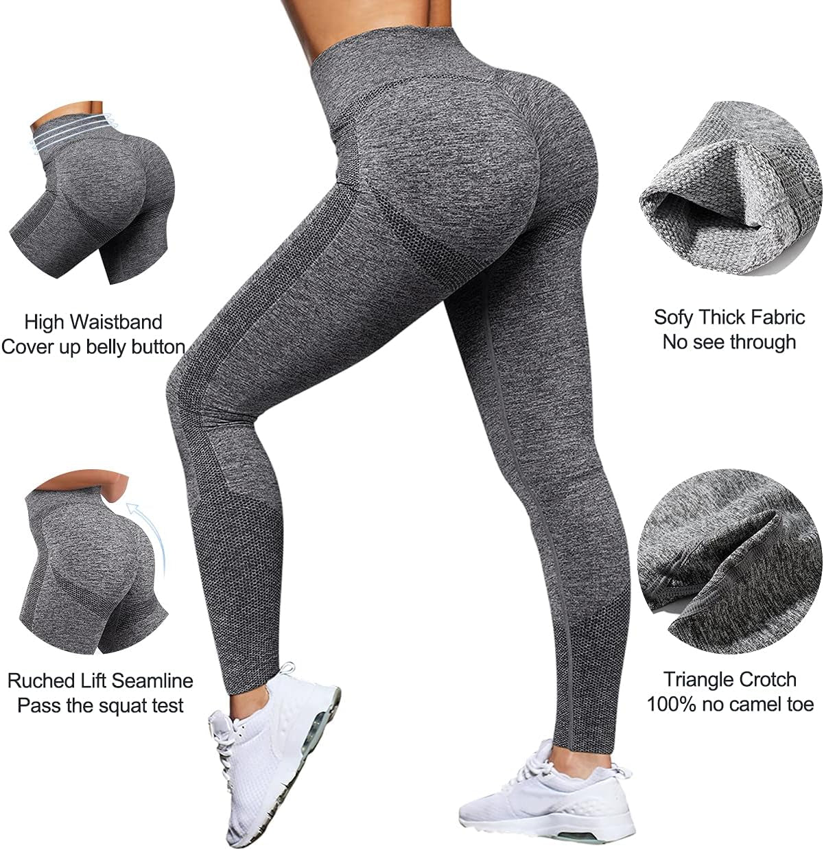 Women Scrunch Butt Lifting Leggings Seamless High Waisted Workout Yoga Pants