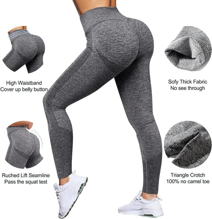 Women Scrunch Butt Lifting Leggings Seamless High Waisted Workout Yoga Pants