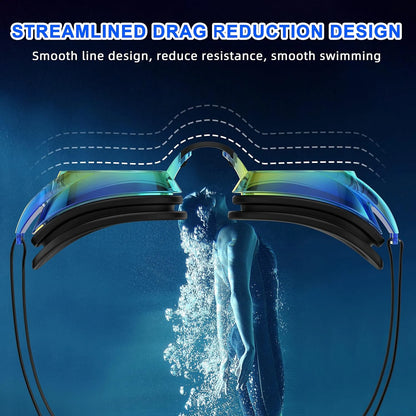 Swim Goggles for Kids, Adults, Youth, No Leak Waterproof Swimming Goggles, Goggles with Nose Cover, Tinted, Anti-Fog Lenses with UV Protection, Black